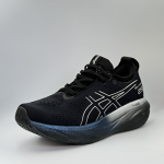 asics gel nimbus full black blue